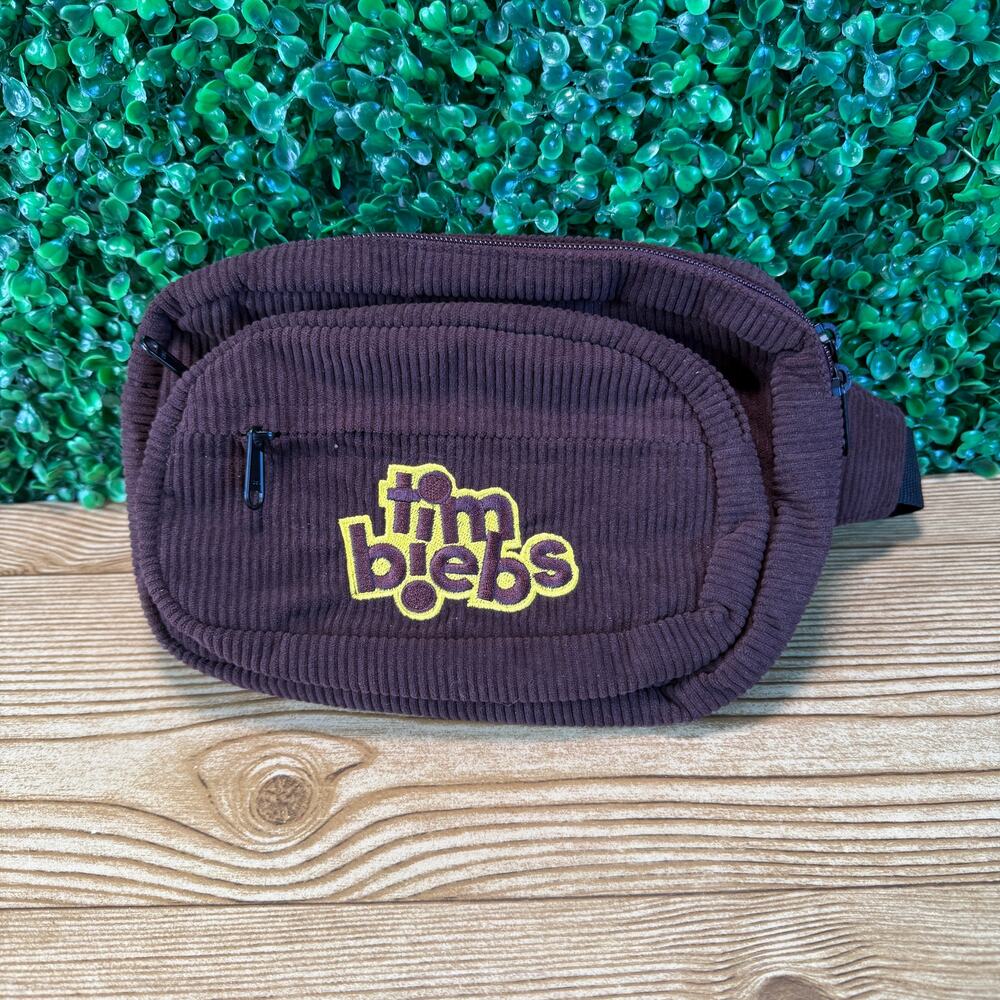 Justin Bieber x Tim Hortons TimBiebs Brown Corduroy Fanny Pack Belt Bag Gift
